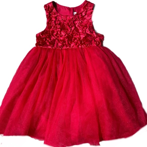 Cherokee Girls Red Tulle Party Dress  Size 3T - Picture 1 of 6